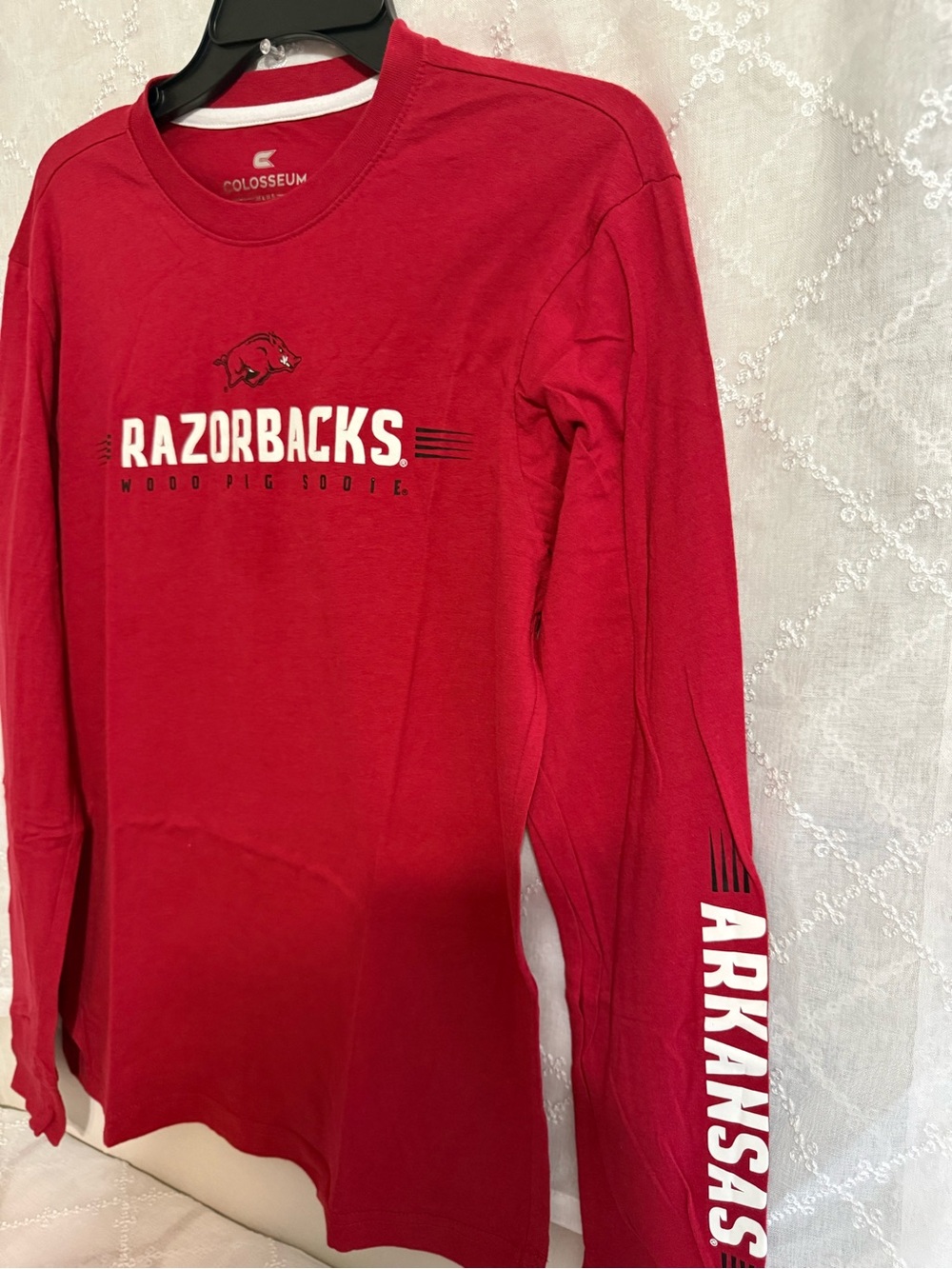 Colosseum Razorbacks Long Sleeve Tee - Red - Picture 2 of 4